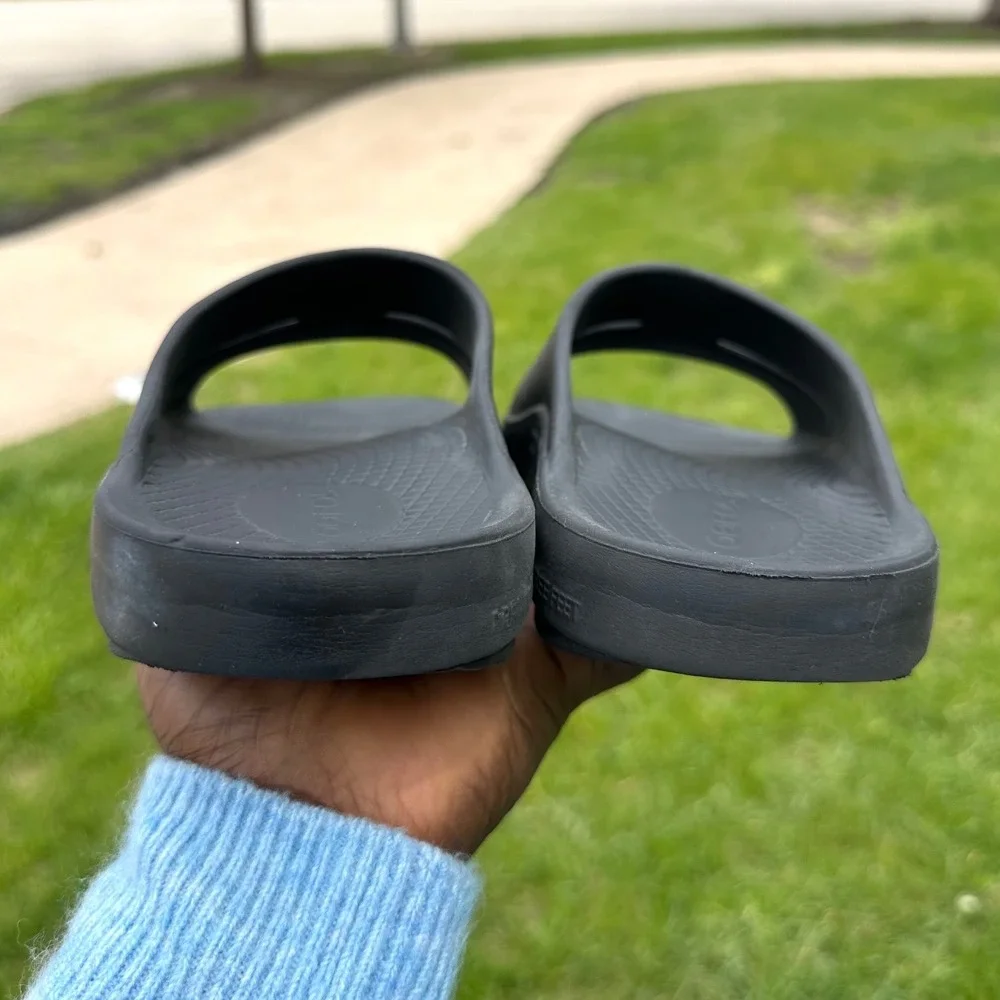 OOFOS OOahh Recovery Slide Sandals Unisex Size M9 W11 Black